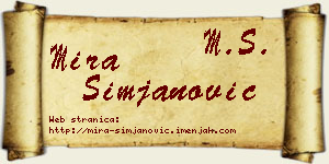 Mira Simjanović vizit kartica